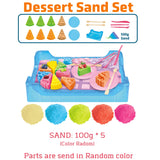 Moldable Play Sand Kit, Colorful Beach Sand, Magic Sand Art Kit with Sandbox Storage 300-500g for Choice Sensory Toys for Kids