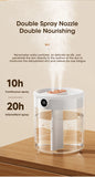 2L Air Humidifier Large Capacity With LCD Humidity Display Night Light Double Nozzle Aroma Essential Oil Diffuser For Home Offic