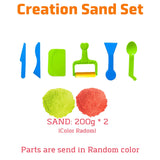 Moldable Play Sand Kit, Colorful Beach Sand, Magic Sand Art Kit with Sandbox Storage 300-500g for Choice Sensory Toys for Kids
