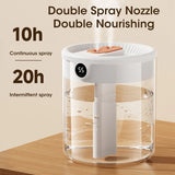 2L Air Humidifier Large Capacity With LCD Humidity Display Night Light Double Nozzle Aroma Essential Oil Diffuser For Home Offic